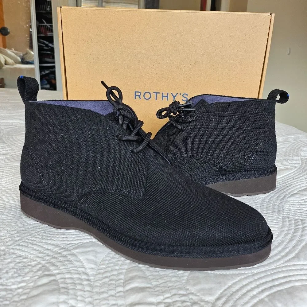 NIB Rothy's Chukka Boot Black Shoes 8.5